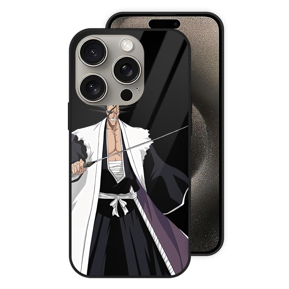 （画像用） ブリーチ ざらき けんぱち BLEACH Zaraki Kenpachi 【iPhone15Pro対応】スマホケース 耐衝撃＆黄変防止 背面ガラス