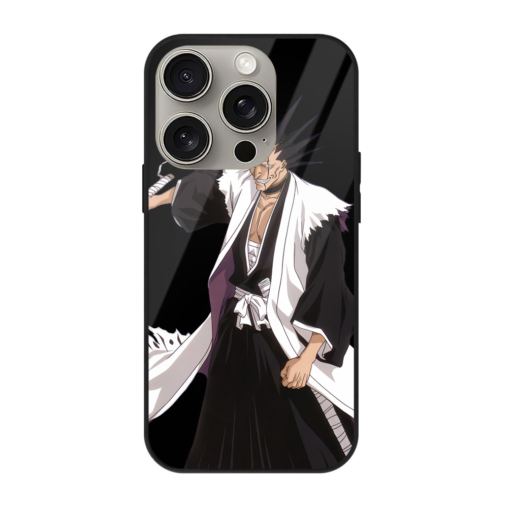 （画像用） ブリーチ ざらき けんぱち BLEACH Zaraki Kenpachi 【iPhone15Pro対応】スマホケース 耐衝撃＆黄変防止 背面ガラス