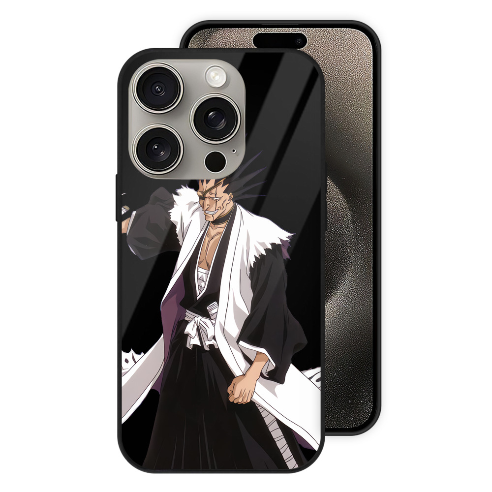 （画像用） ブリーチ ざらき けんぱち BLEACH Zaraki Kenpachi 【iPhone15Pro対応】スマホケース 耐衝撃＆黄変防止 背面ガラス
