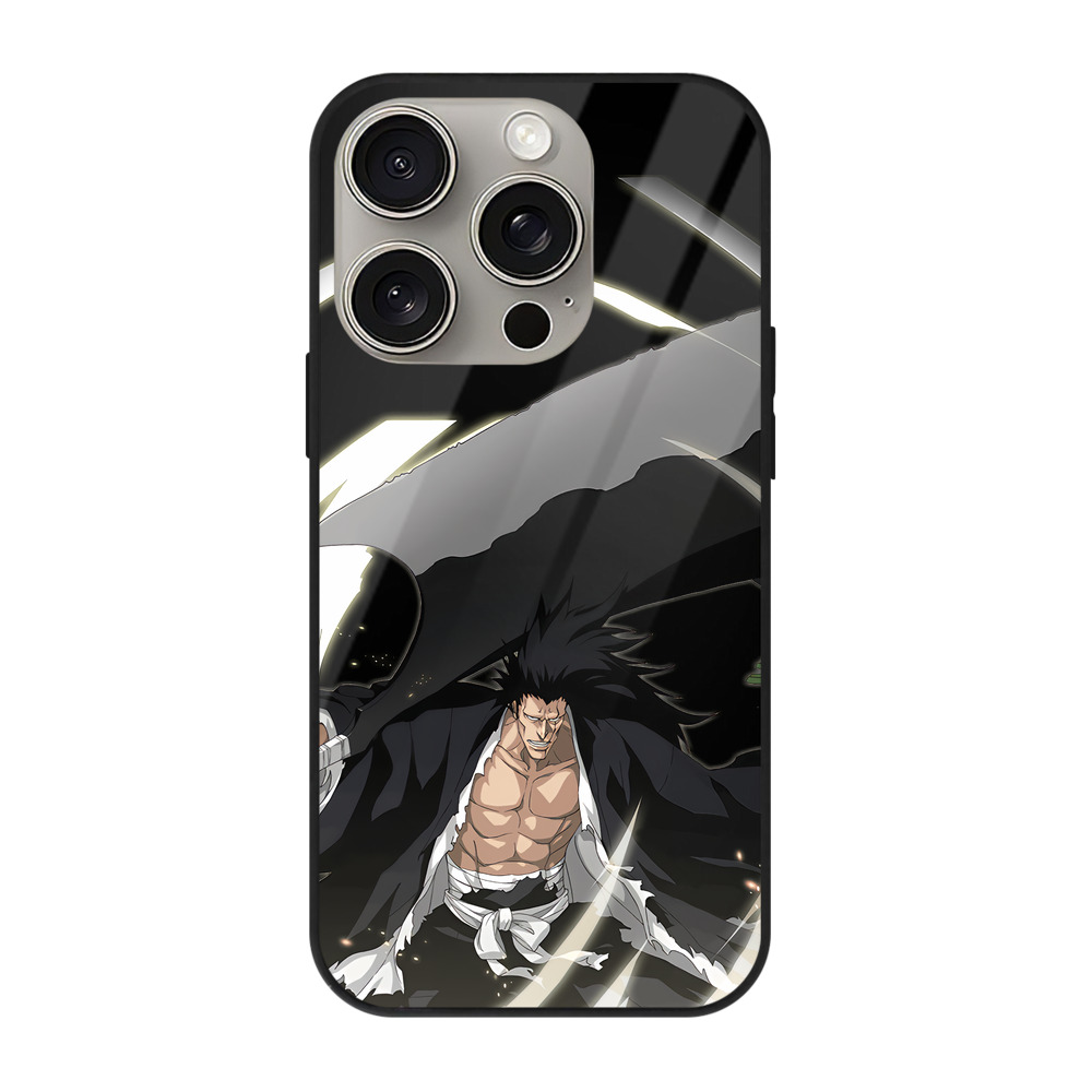 （画像用） ブリーチ ざらき けんぱち BLEACH Zaraki Kenpachi 【iPhone15Pro対応】スマホケース 耐衝撃＆黄変防止 背面ガラス