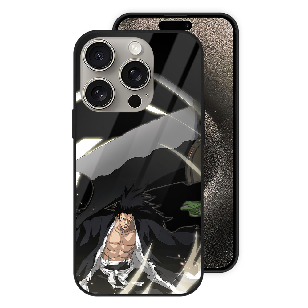 （画像用） ブリーチ ざらき けんぱち BLEACH Zaraki Kenpachi 【iPhone15Pro対応】スマホケース 耐衝撃＆黄変防止 背面ガラス