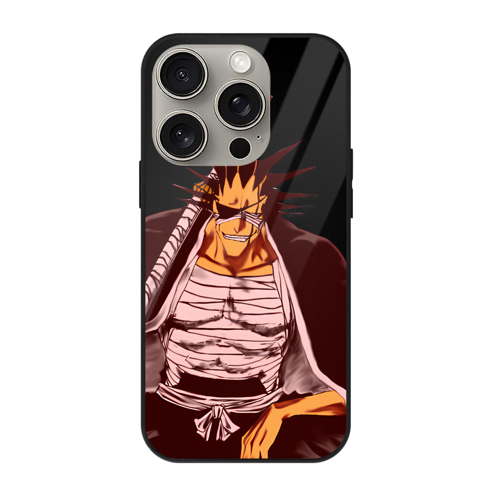 （画像用） ブリーチ ざらき けんぱち BLEACH Zaraki Kenpachi 【iPhone15Pro対応】スマホケース 耐衝撃＆黄変防止 背面ガラス
