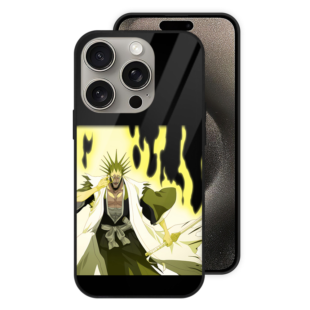 （画像用） ブリーチ ざらき けんぱち BLEACH Zaraki Kenpachi 【iPhone15Pro対応】スマホケース 耐衝撃＆黄変防止 背面ガラス