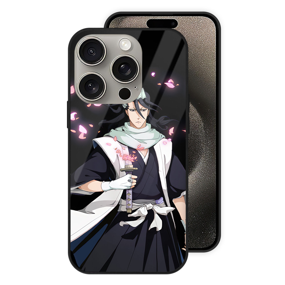 （画像用） ブリーチ くちき びゃくや BLEACH Kuchiki Byakuya 【iPhone15Pro対応】スマホケース 耐衝撃＆黄変防止 背面ガラス
