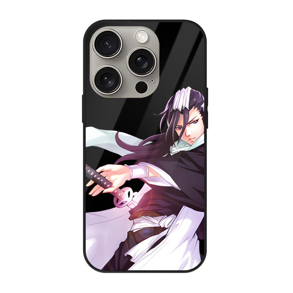 （画像用） ブリーチ くちき びゃくや BLEACH Kuchiki Byakuya 【iPhone15Pro対応】スマホケース 耐衝撃＆黄変防止 背面ガラス