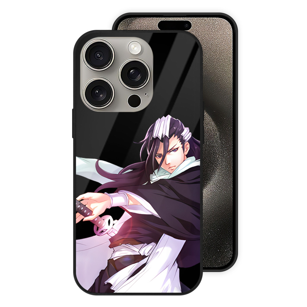 （画像用） ブリーチ くちき びゃくや BLEACH Kuchiki Byakuya 【iPhone15Pro対応】スマホケース 耐衝撃＆黄変防止 背面ガラス