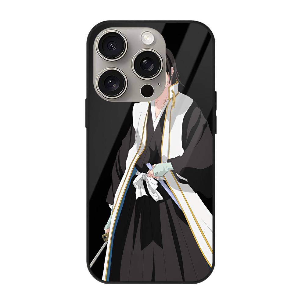 （画像用） ブリーチ くちき びゃくや BLEACH Kuchiki Byakuya 【iPhone15Pro対応】スマホケース 耐衝撃＆黄変防止 背面ガラス