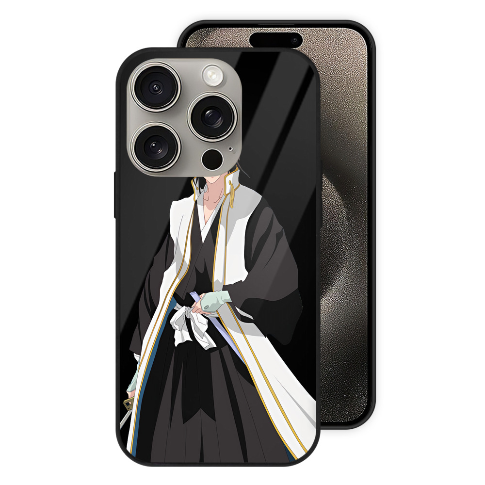 （画像用） ブリーチ くちき びゃくや BLEACH Kuchiki Byakuya 【iPhone15Pro対応】スマホケース 耐衝撃＆黄変防止 背面ガラス