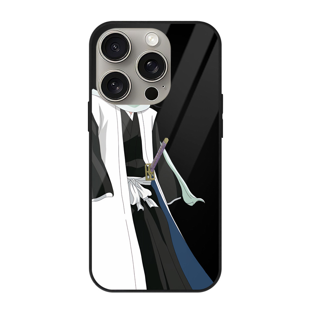 （画像用） ブリーチ くちき びゃくや BLEACH Kuchiki Byakuya 【iPhone15Pro対応】スマホケース 耐衝撃＆黄変防止 背面ガラス
