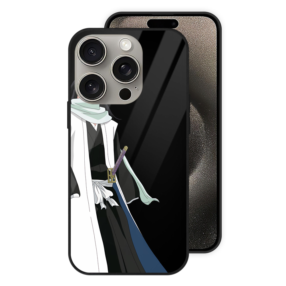 （画像用） ブリーチ くちき びゃくや BLEACH Kuchiki Byakuya 【iPhone15Pro対応】スマホケース 耐衝撃＆黄変防止 背面ガラス