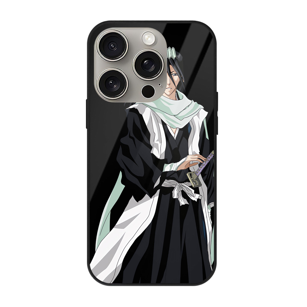（画像用） ブリーチ くちき びゃくや BLEACH Kuchiki Byakuya 【iPhone15Pro対応】スマホケース 耐衝撃＆黄変防止 背面ガラス