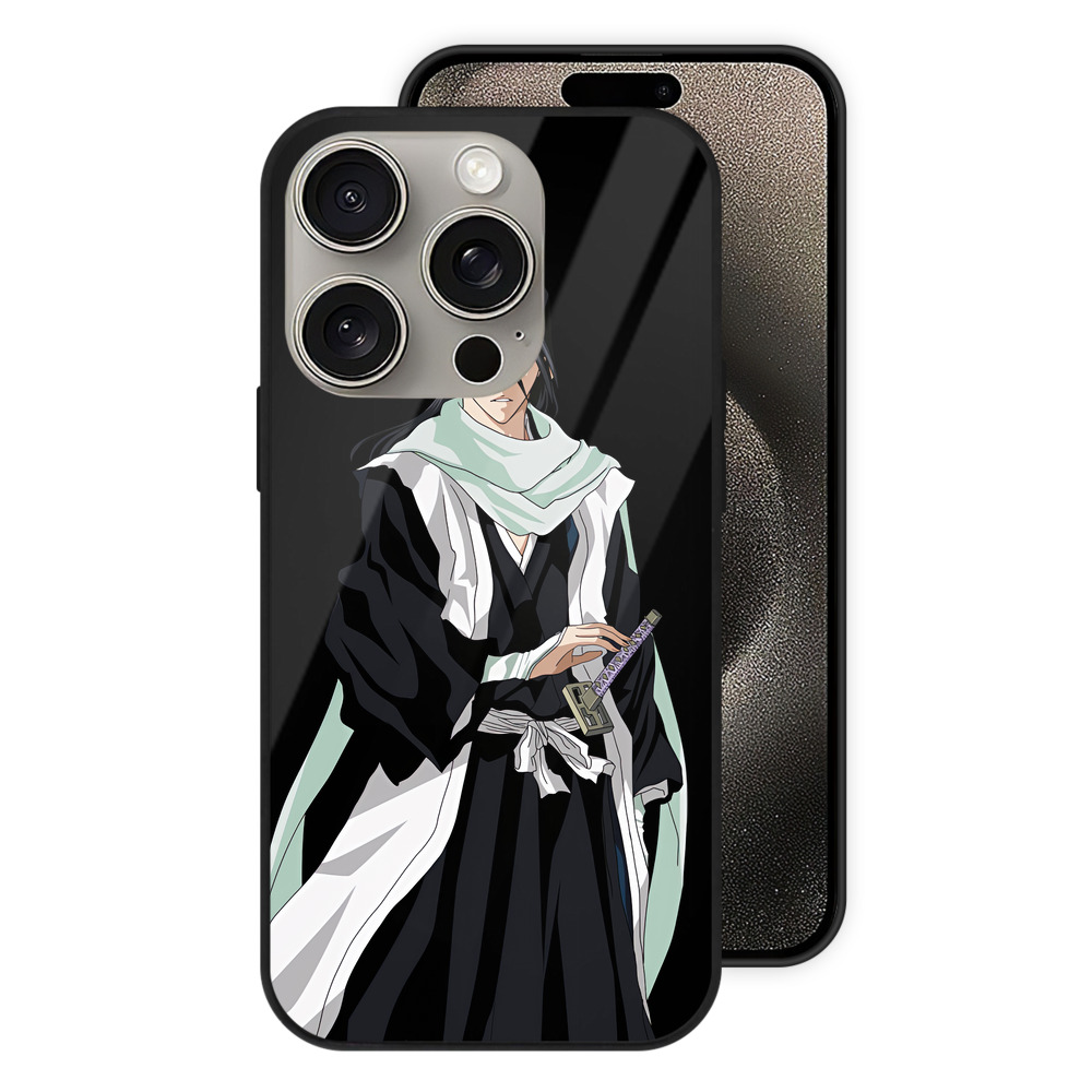 （画像用） ブリーチ くちき びゃくや BLEACH Kuchiki Byakuya 【iPhone15Pro対応】スマホケース 耐衝撃＆黄変防止 背面ガラス