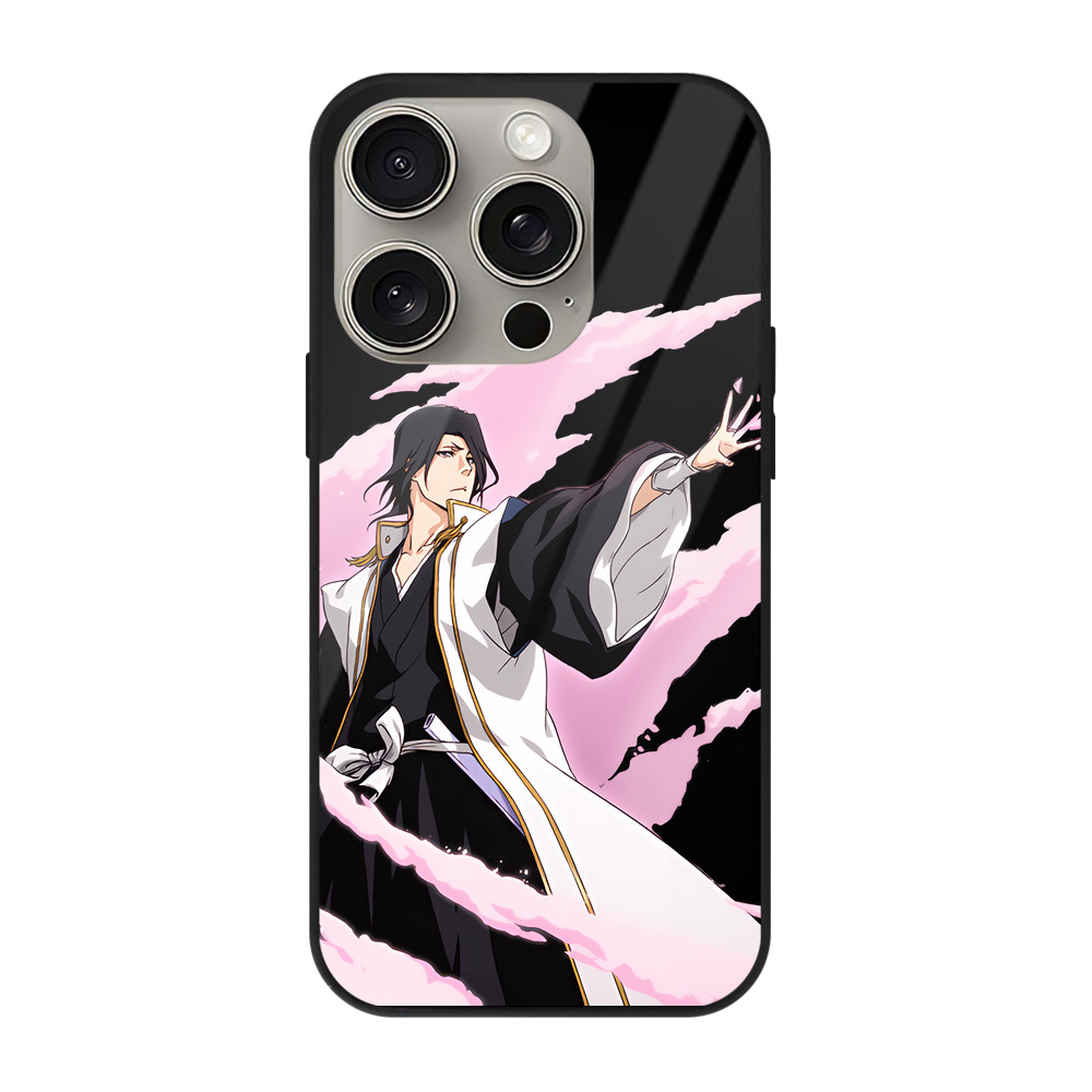 （画像用） ブリーチ くちき びゃくや BLEACH Kuchiki Byakuya 【iPhone15Pro対応】スマホケース 耐衝撃＆黄変防止 背面ガラス
