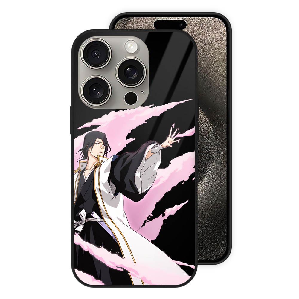 （画像用） ブリーチ くちき びゃくや BLEACH Kuchiki Byakuya 【iPhone15Pro対応】スマホケース 耐衝撃＆黄変防止 背面ガラス