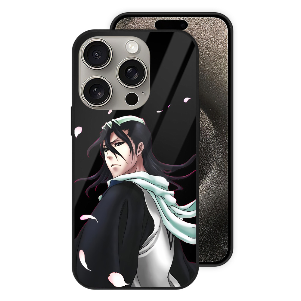 （画像用） ブリーチ くちき びゃくや BLEACH Kuchiki Byakuya 【iPhone15Pro対応】スマホケース 耐衝撃＆黄変防止 背面ガラス