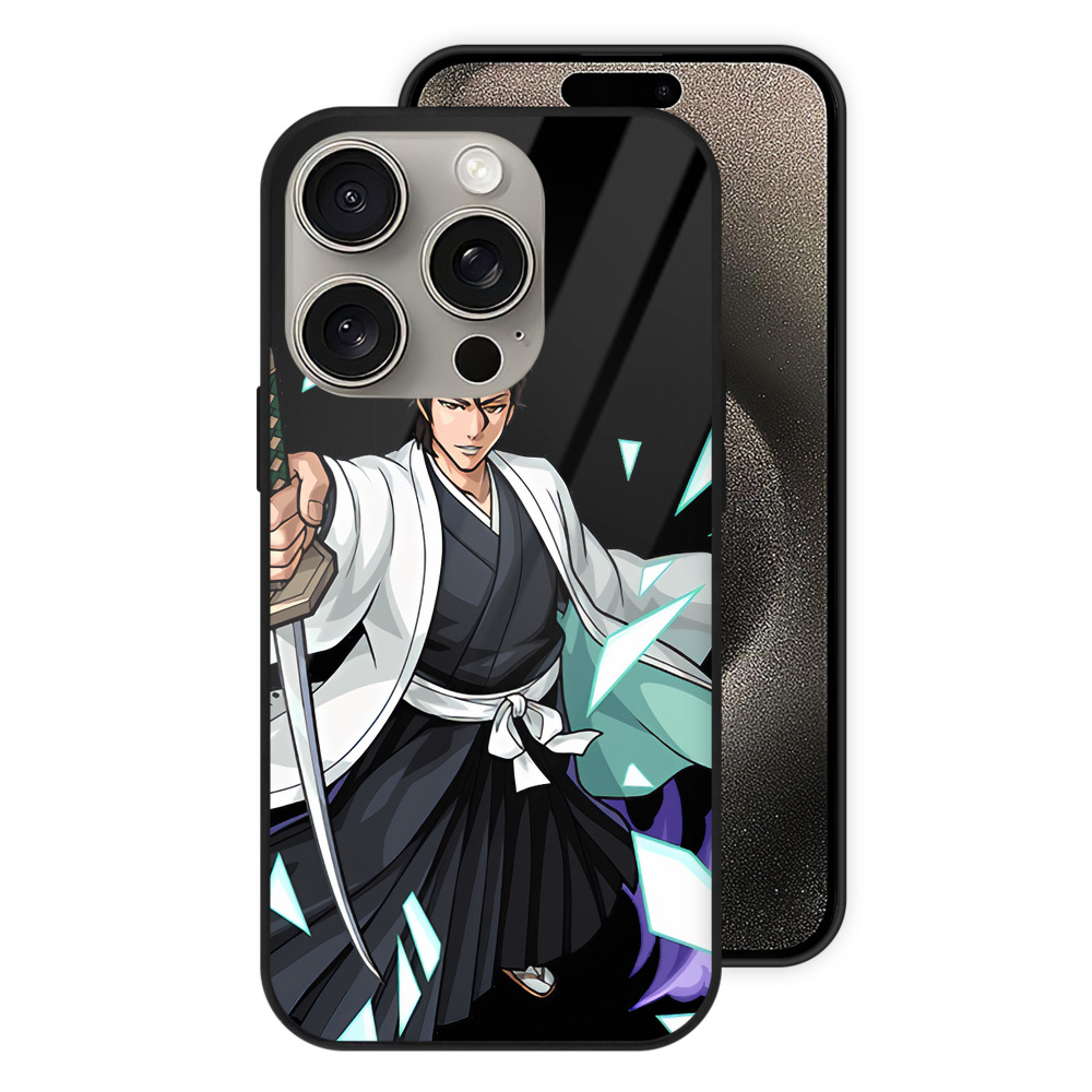 （画像用） ブリーチ 藍染 惣右介（あいぜん そうすけ） BLEACH Aizen Sousuke 【iPhone15Pro対応】スマホケース 耐衝撃＆黄変防止 背面ガラス