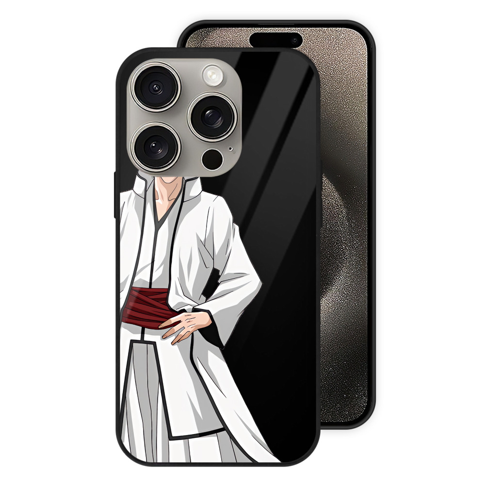 （画像用） ブリーチ 藍染 惣右介（あいぜん そうすけ） BLEACH Aizen Sousuke 【iPhone15Pro対応】スマホケース 耐衝撃＆黄変防止 背面ガラス
