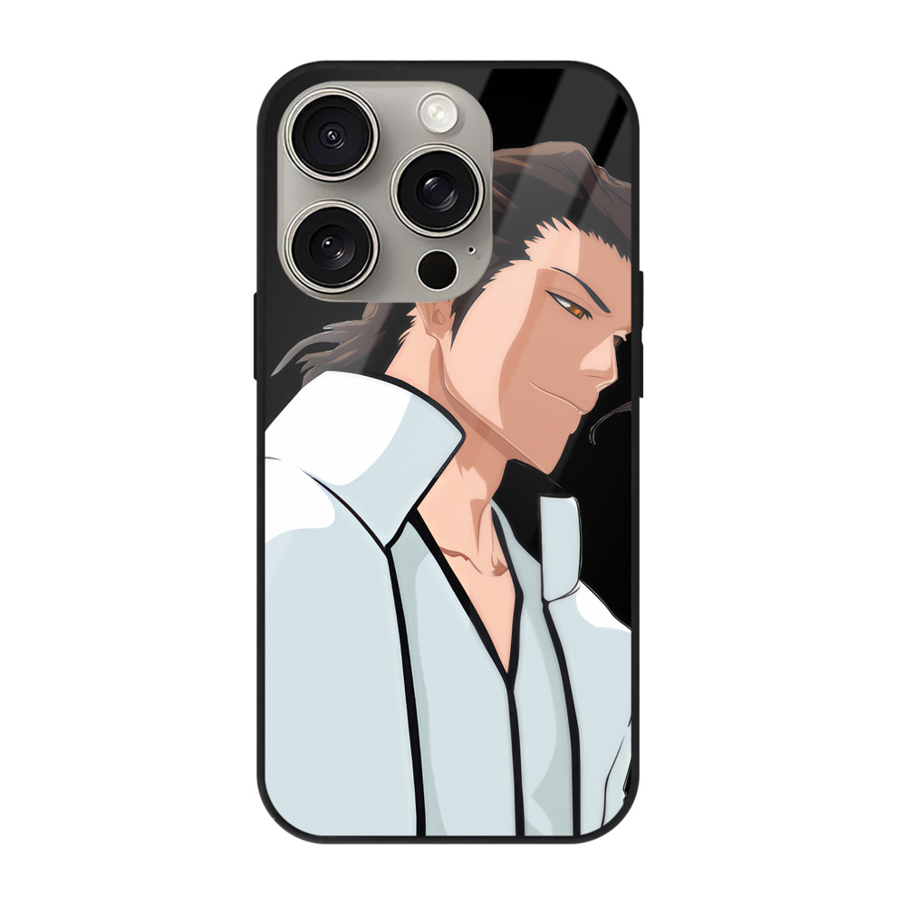 （画像用） ブリーチ 藍染 惣右介（あいぜん そうすけ） BLEACH Aizen Sousuke 【iPhone15Pro対応】スマホケース 耐衝撃＆黄変防止 背面ガラス