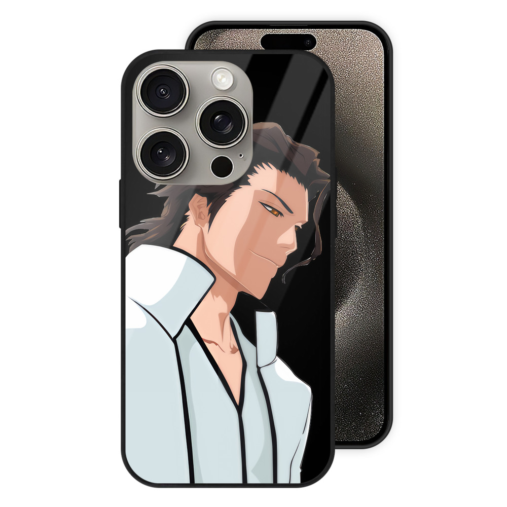 （画像用） ブリーチ 藍染 惣右介（あいぜん そうすけ） BLEACH Aizen Sousuke 【iPhone15Pro対応】スマホケース 耐衝撃＆黄変防止 背面ガラス