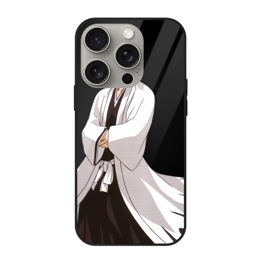 （画像用） ブリーチ 藍染 惣右介（あいぜん そうすけ） BLEACH Aizen Sousuke 【iPhone15Pro対応】スマホケース 耐衝撃＆黄変防止 背面ガラス