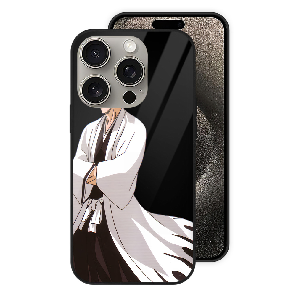（画像用） ブリーチ 藍染 惣右介（あいぜん そうすけ） BLEACH Aizen Sousuke 【iPhone15Pro対応】スマホケース 耐衝撃＆黄変防止 背面ガラス