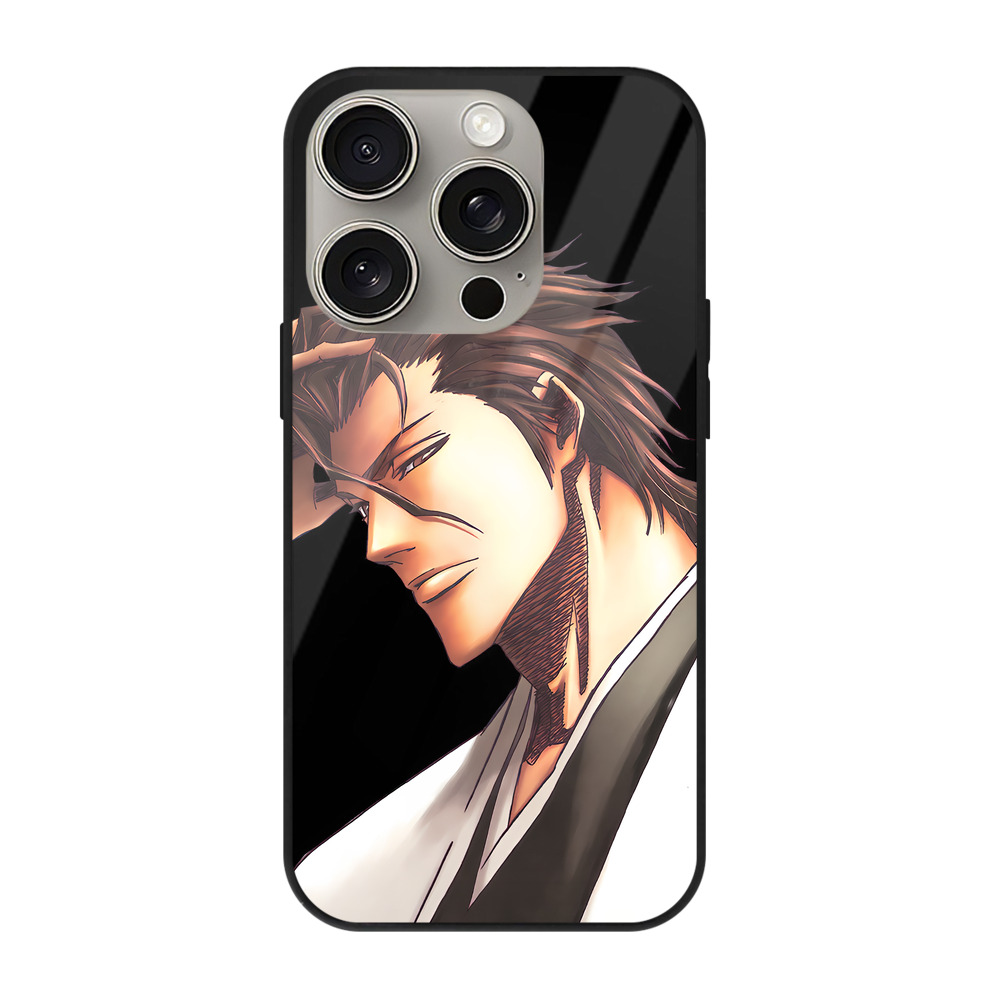 （画像用） ブリーチ 藍染 惣右介（あいぜん そうすけ） BLEACH Aizen Sousuke 【iPhone15Pro対応】スマホケース 耐衝撃＆黄変防止 背面ガラス