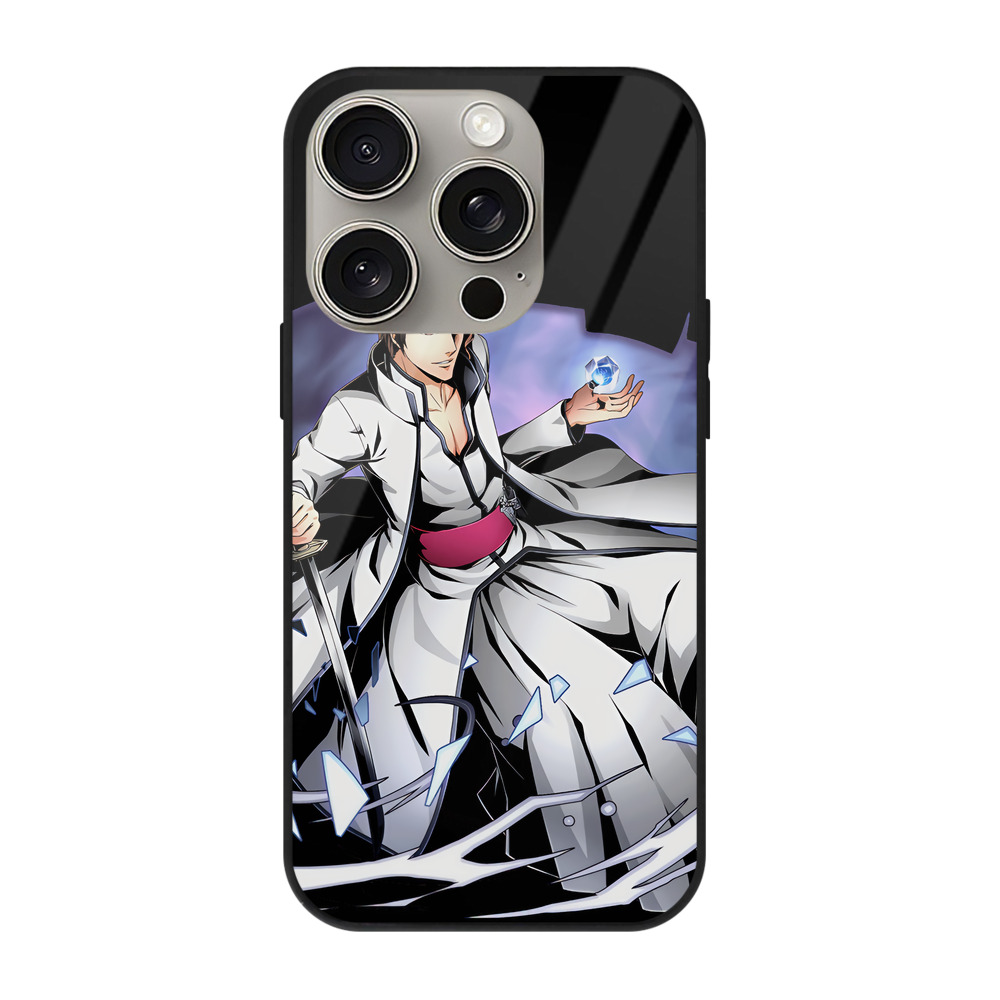 （画像用） ブリーチ 藍染 惣右介（あいぜん そうすけ） BLEACH Aizen Sousuke 【iPhone15Pro対応】スマホケース 耐衝撃＆黄変防止 背面ガラス