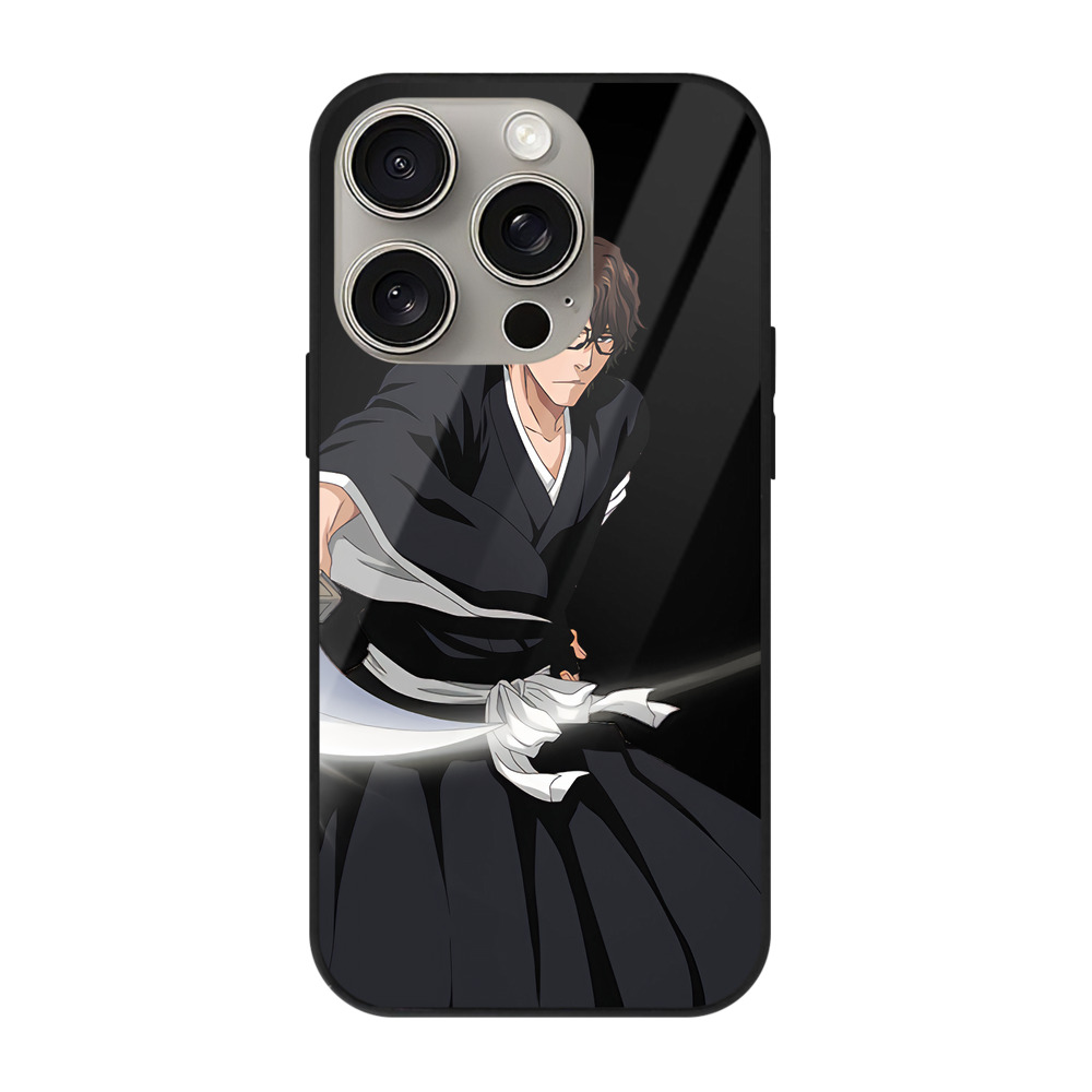 （画像用） ブリーチ 藍染 惣右介（あいぜん そうすけ） BLEACH Aizen Sousuke 【iPhone15Pro対応】スマホケース 耐衝撃＆黄変防止 背面ガラス