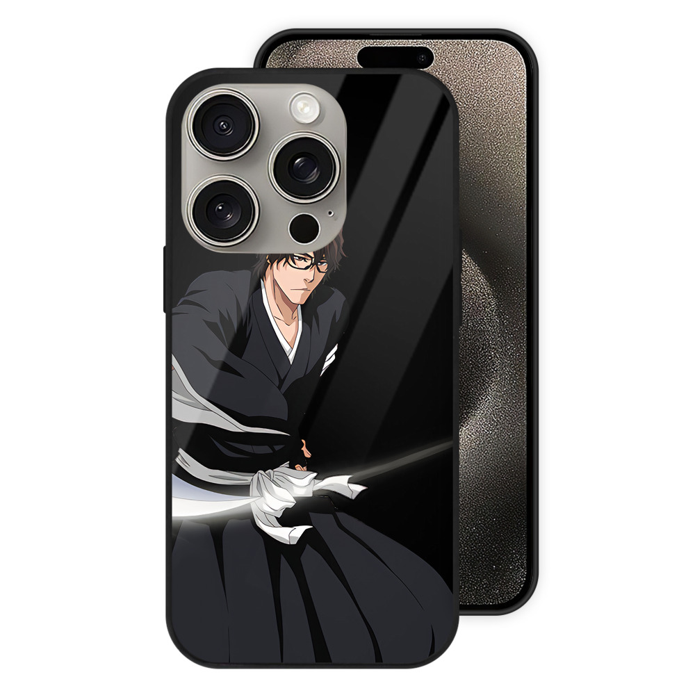（画像用） ブリーチ 藍染 惣右介（あいぜん そうすけ） BLEACH Aizen Sousuke 【iPhone15Pro対応】スマホケース 耐衝撃＆黄変防止 背面ガラス