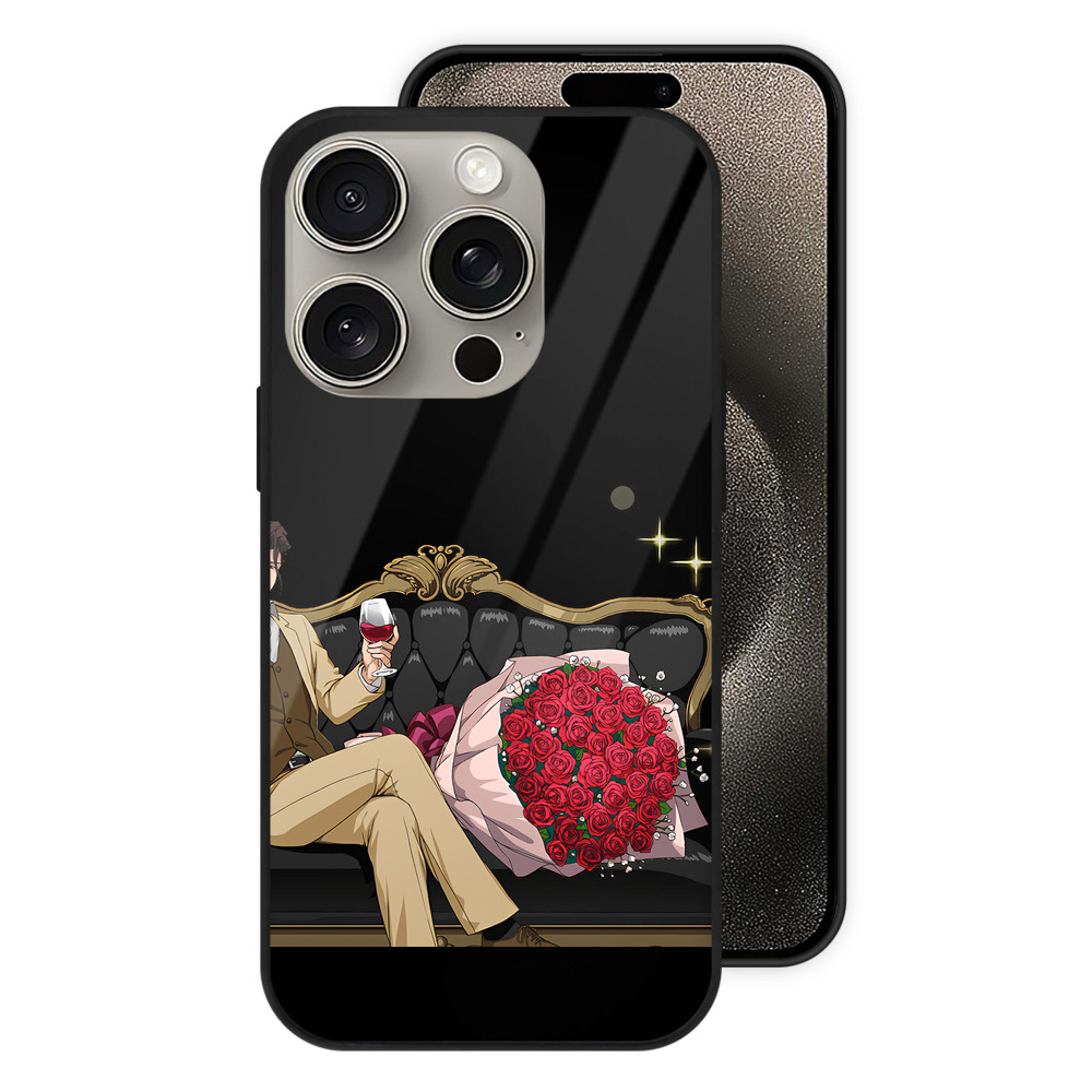 （画像用） ブリーチ 藍染 惣右介（あいぜん そうすけ） BLEACH Aizen Sousuke 【iPhone15Pro対応】スマホケース 耐衝撃＆黄変防止 背面ガラス