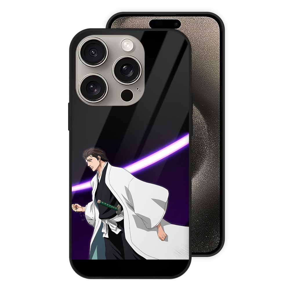 （画像用） ブリーチ 藍染 惣右介（あいぜん そうすけ） BLEACH Aizen Sousuke 【iPhone15Pro対応】スマホケース 耐衝撃＆黄変防止 背面ガラス