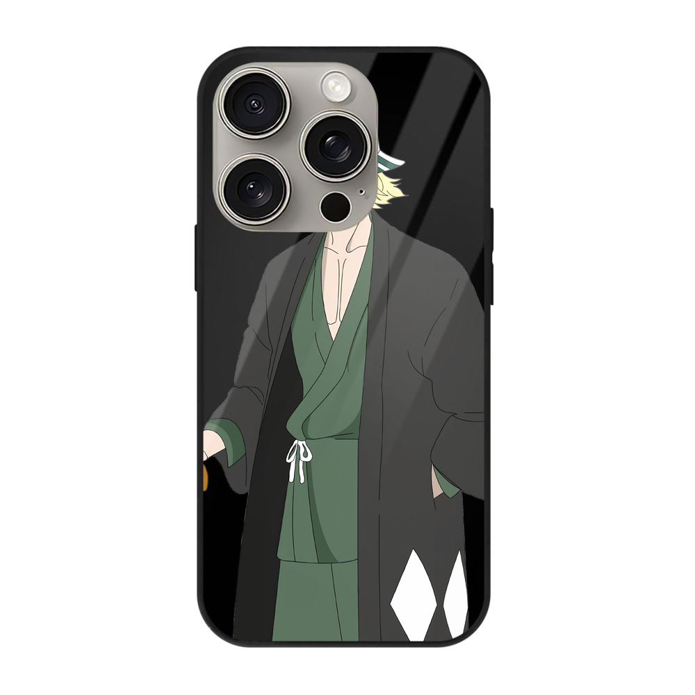 （画像用） "ブリーチ 浦原 喜助（うらはら きすけ） BLEACH Urahara Kisuke " 【iPhone15Pro対応】スマホケース 耐衝撃＆黄変防止 背面ガラス