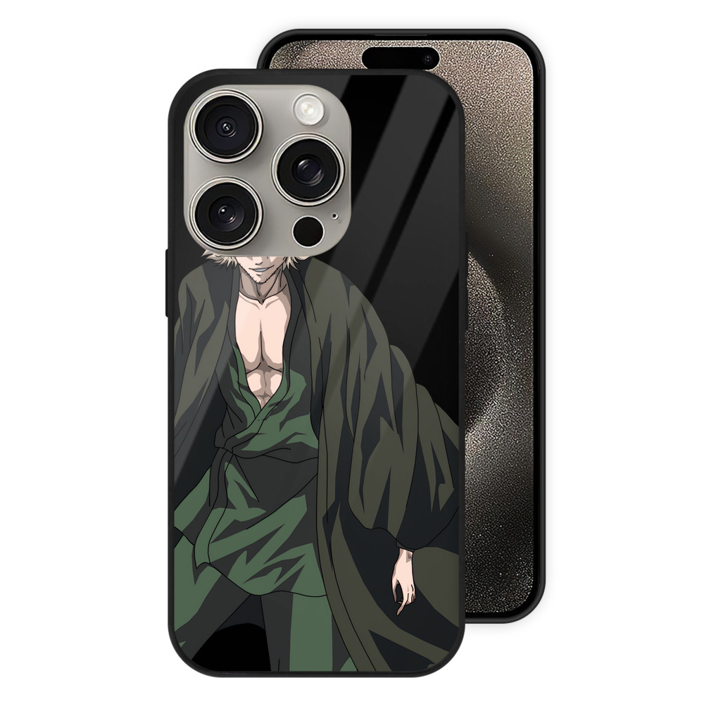 （画像用） "ブリーチ 浦原 喜助（うらはら きすけ） BLEACH Urahara Kisuke " 【iPhone15Pro対応】スマホケース 耐衝撃＆黄変防止 背面ガラス