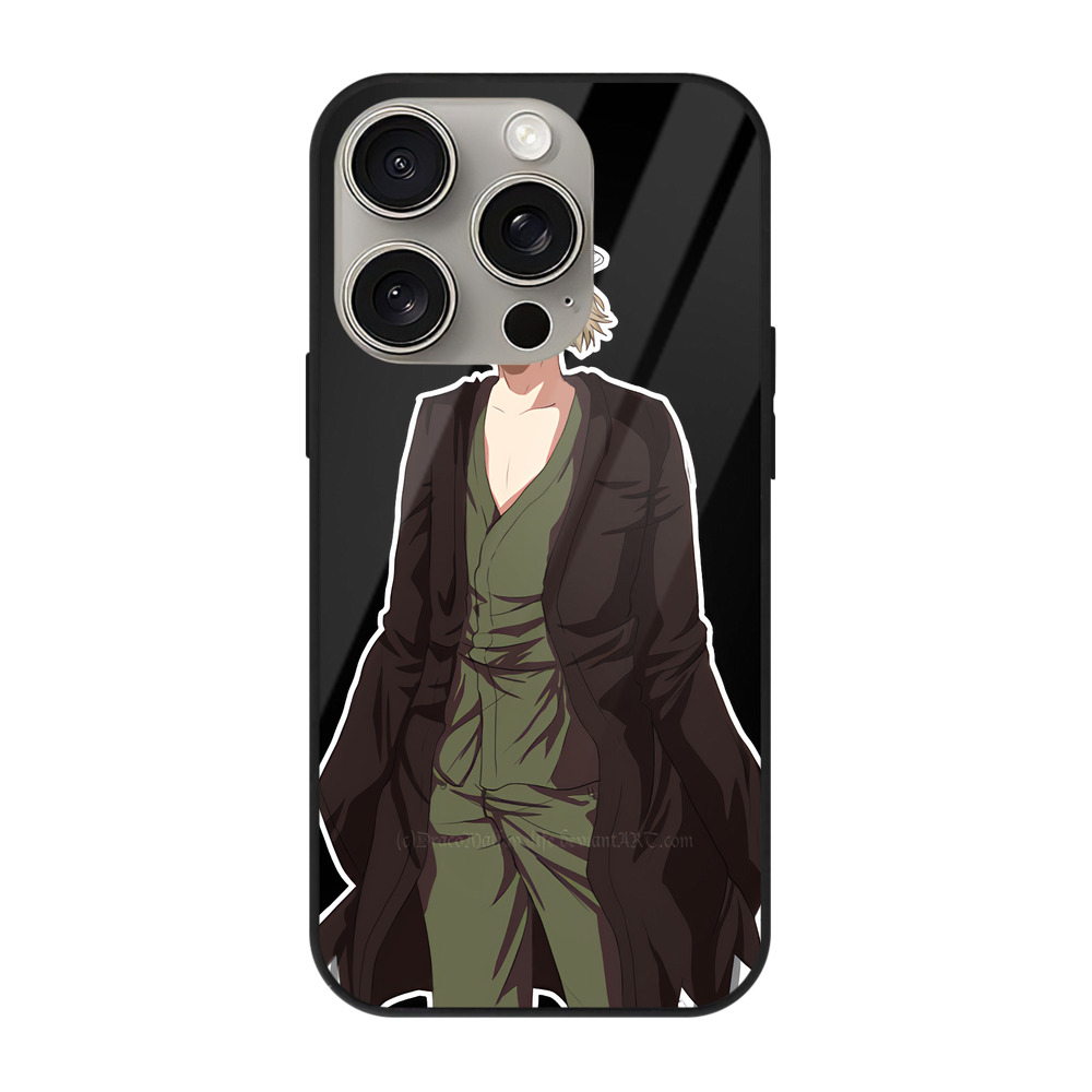 （画像用） "ブリーチ 浦原 喜助（うらはら きすけ） BLEACH Urahara Kisuke " 【iPhone15Pro対応】スマホケース 耐衝撃＆黄変防止 背面ガラス