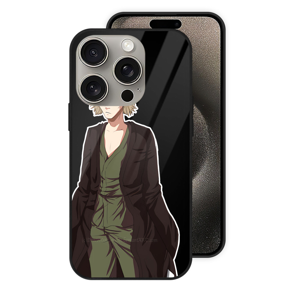 （画像用） "ブリーチ 浦原 喜助（うらはら きすけ） BLEACH Urahara Kisuke " 【iPhone15Pro対応】スマホケース 耐衝撃＆黄変防止 背面ガラス