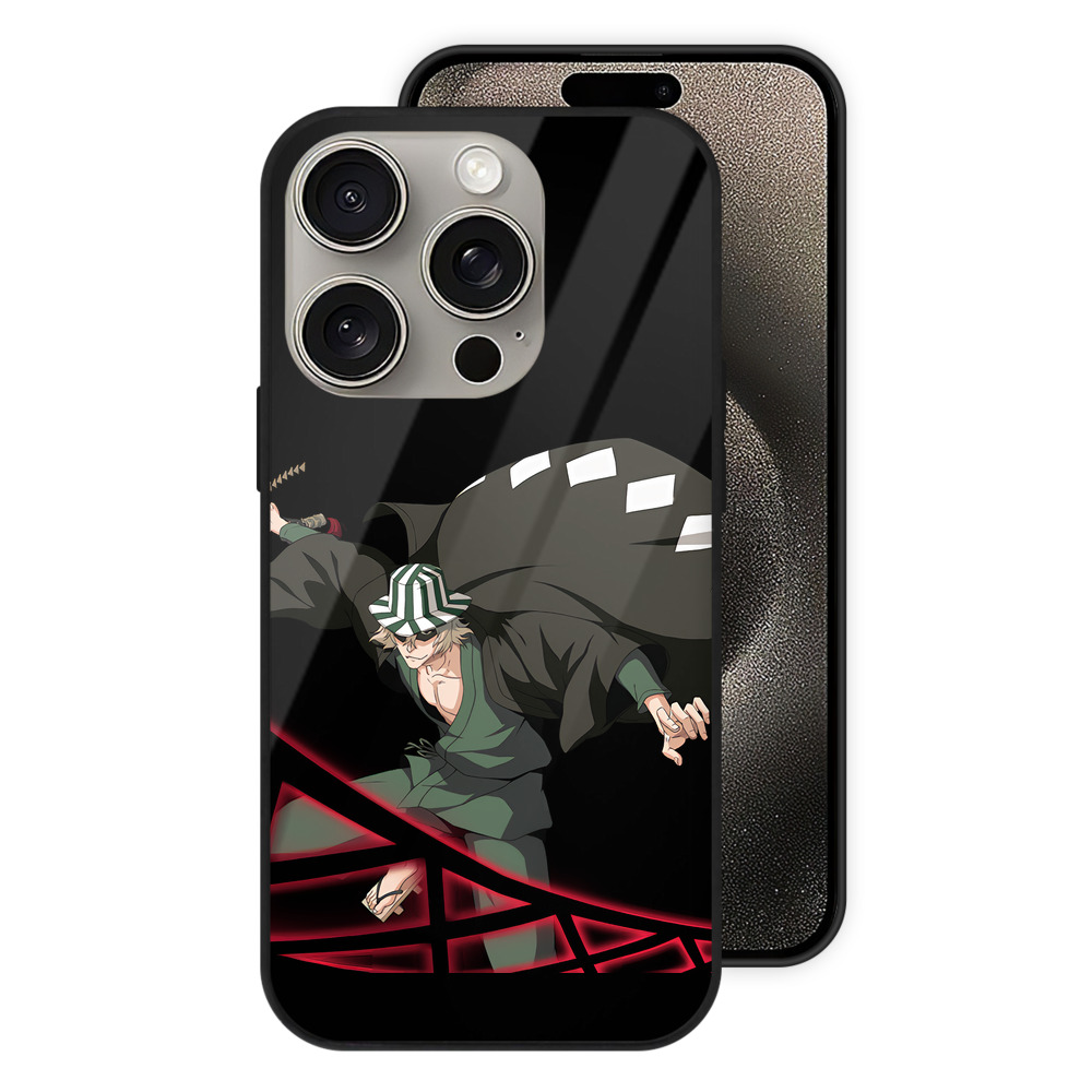 （画像用） "ブリーチ 浦原 喜助（うらはら きすけ） BLEACH Urahara Kisuke " 【iPhone15Pro対応】スマホケース 耐衝撃＆黄変防止 背面ガラス
