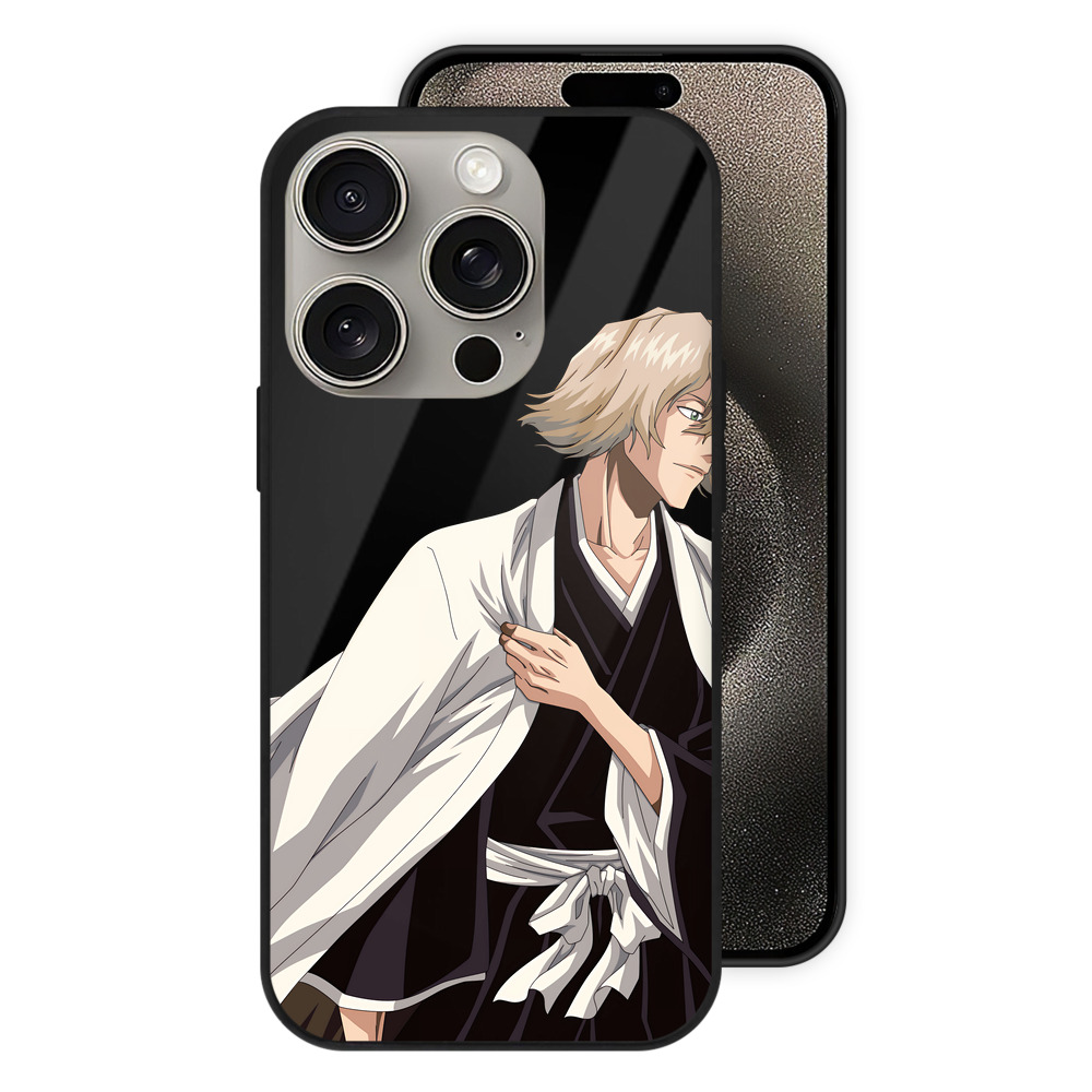 （画像用） "ブリーチ 浦原 喜助（うらはら きすけ） BLEACH Urahara Kisuke " 【iPhone15Pro対応】スマホケース 耐衝撃＆黄変防止 背面ガラス