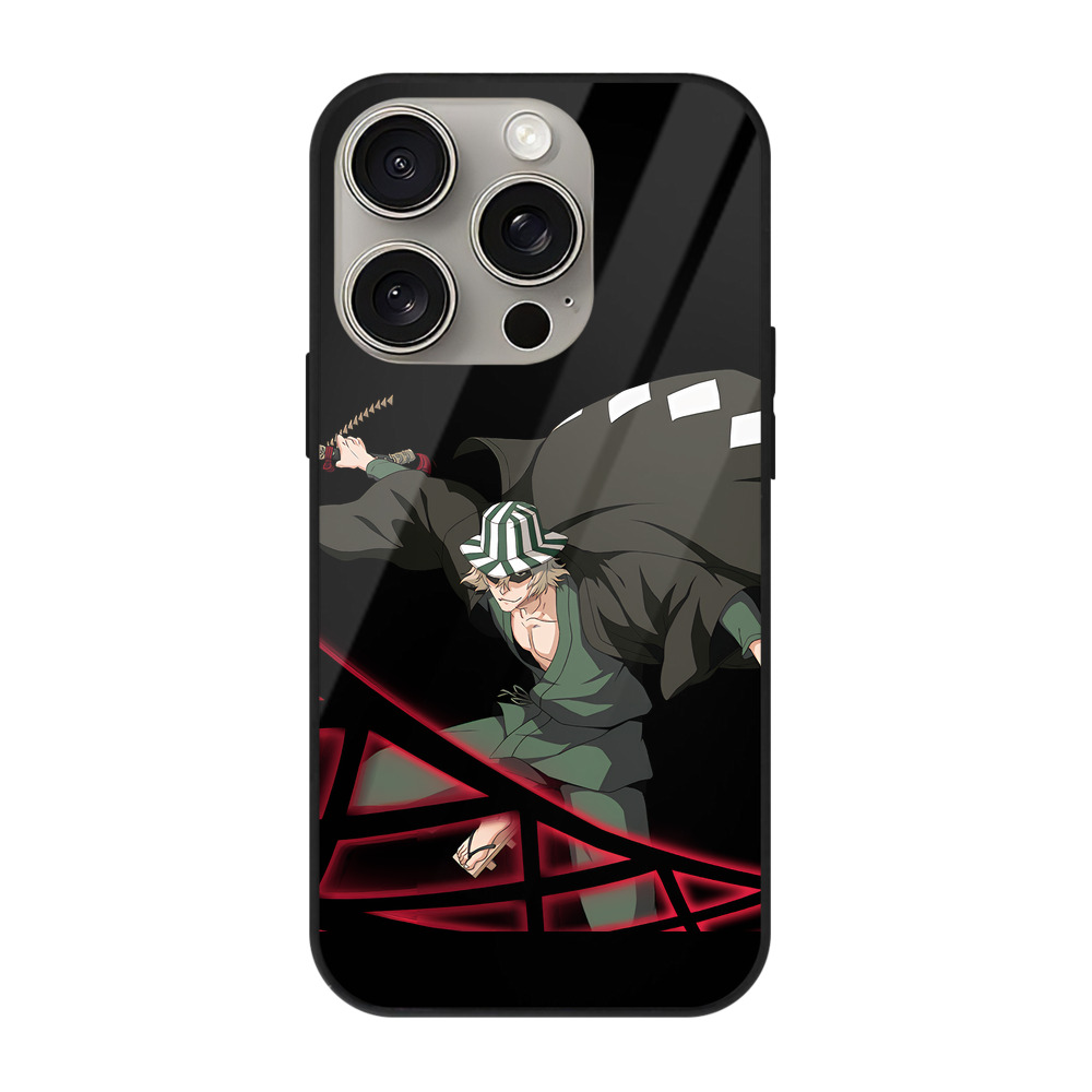 （画像用） "ブリーチ 浦原 喜助（うらはら きすけ） BLEACH Urahara Kisuke " 【iPhone15Pro対応】スマホケース 耐衝撃＆黄変防止 背面ガラス