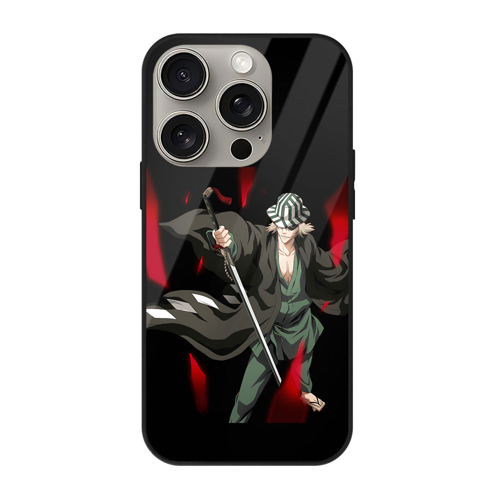 （画像用） "ブリーチ 浦原 喜助（うらはら きすけ） BLEACH Urahara Kisuke " 【iPhone15Pro対応】スマホケース 耐衝撃＆黄変防止 背面ガラス