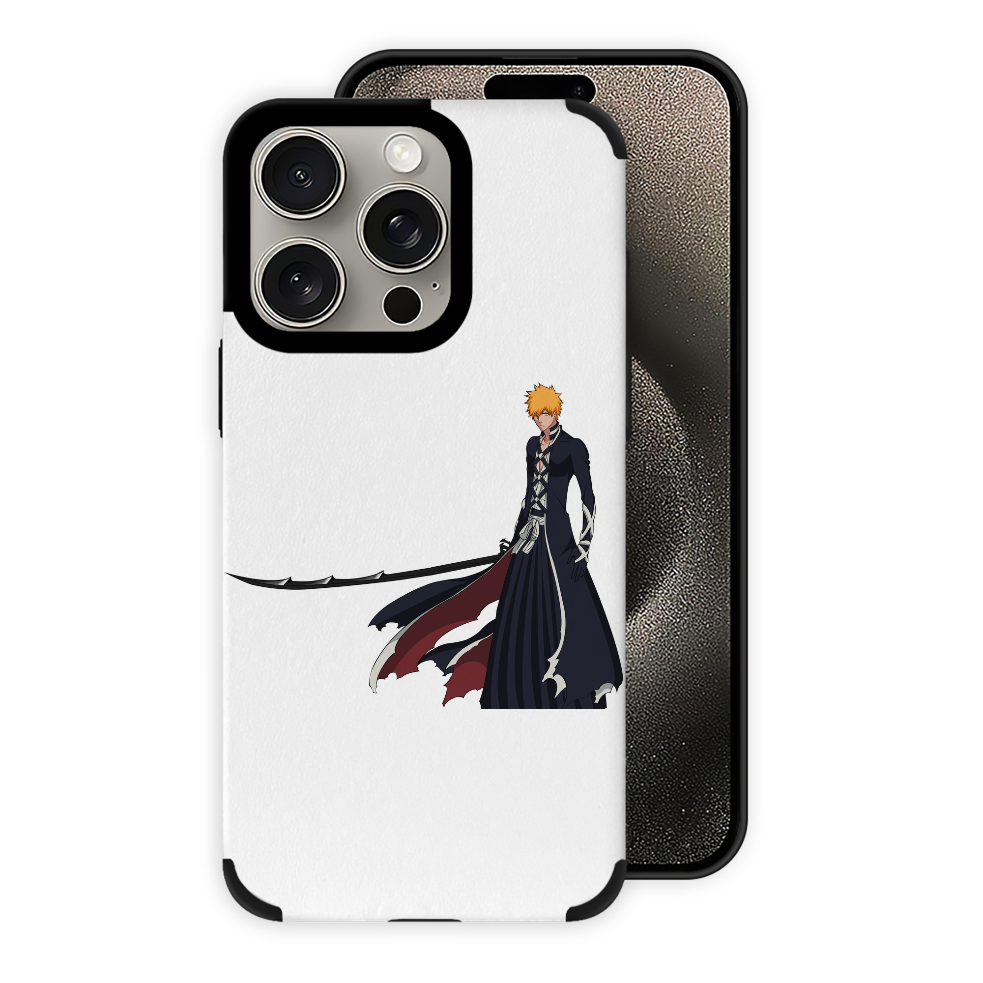 ブリーチ 黒崎一護（くろさき いちご）BLEACH Kurosaki Ichigo 【iPhone15ProMax対応】 PUレザー スマホケース 耐衝撃＆黄変防止