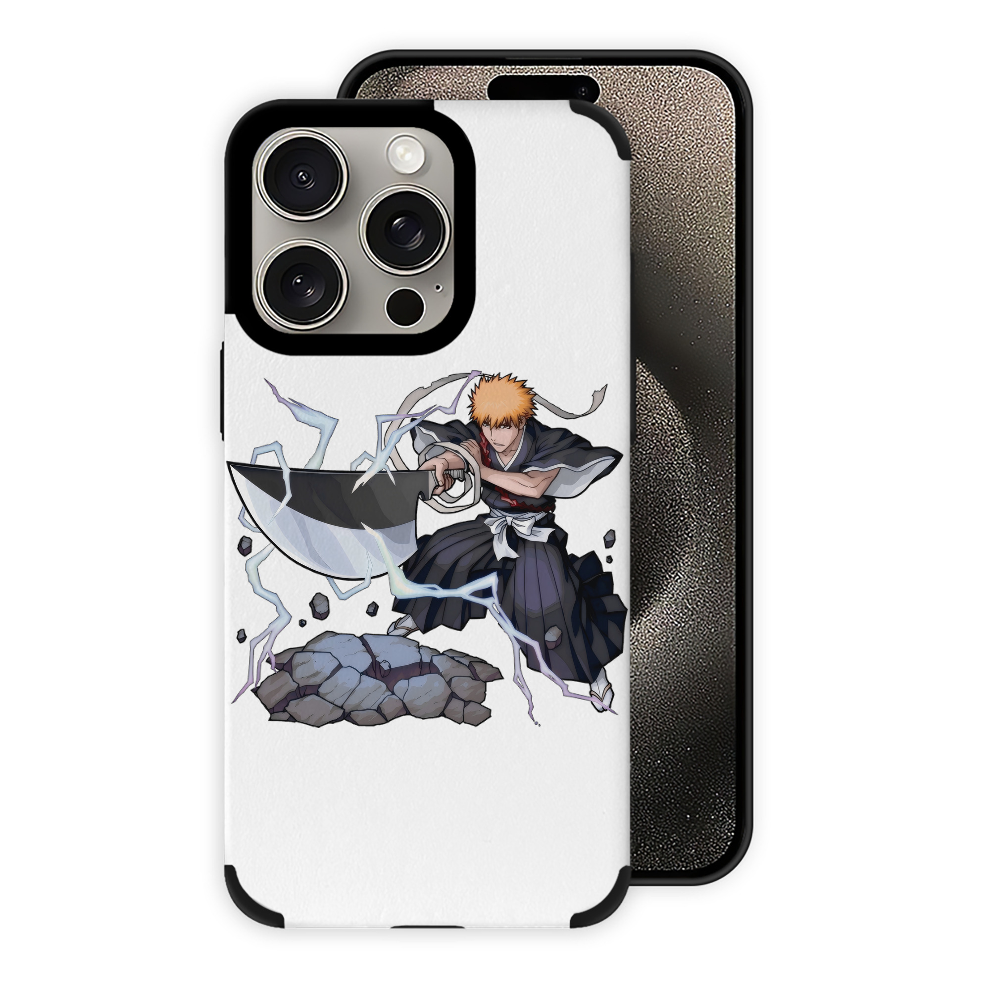 ブリーチ 黒崎一護（くろさき いちご）BLEACH Kurosaki Ichigo 【iPhone15ProMax対応】 PUレザー スマホケース 耐衝撃＆黄変防止