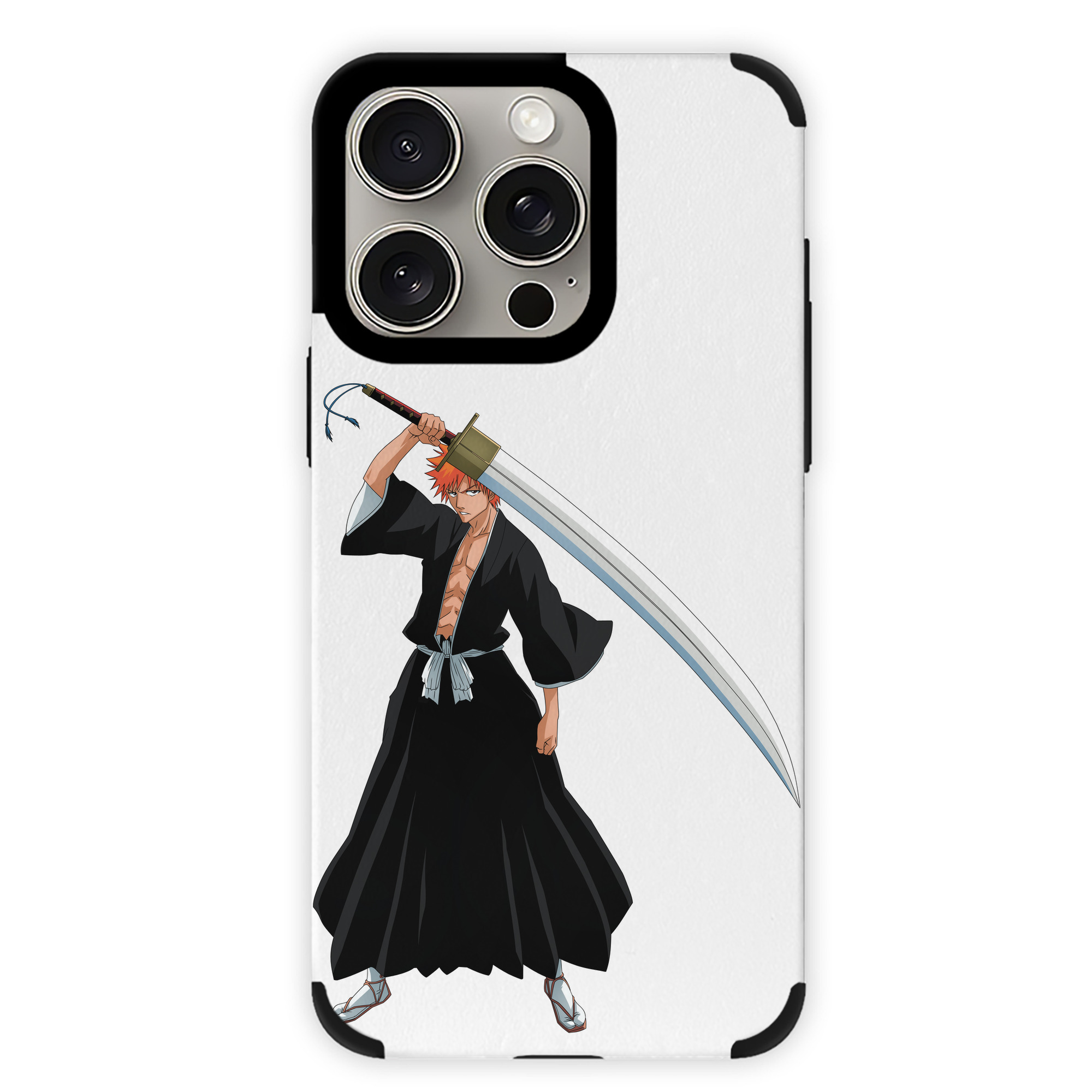 ブリーチ 黒崎一護（くろさき いちご）BLEACH Kurosaki Ichigo 【iPhone15ProMax対応】 PUレザー スマホケース 耐衝撃＆黄変防止
