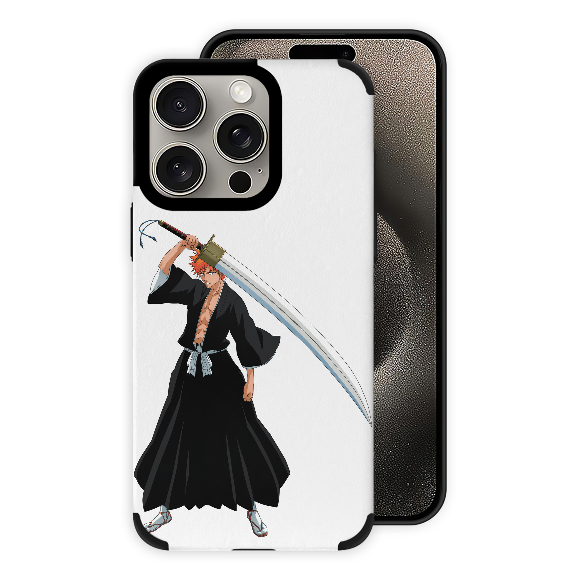 ブリーチ 黒崎一護（くろさき いちご）BLEACH Kurosaki Ichigo 【iPhone15ProMax対応】 PUレザー スマホケース 耐衝撃＆黄変防止