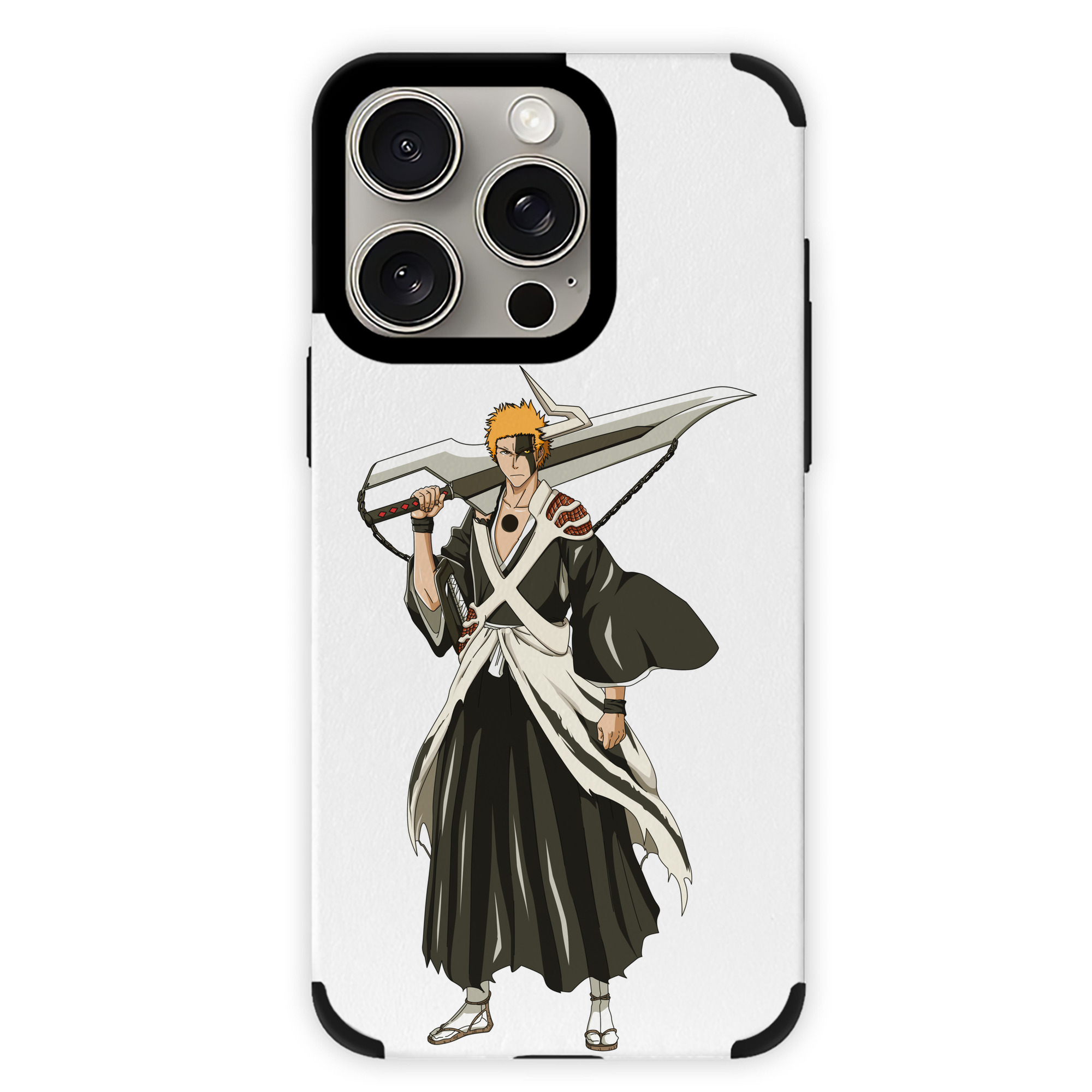 ブリーチ 黒崎一護（くろさき いちご）BLEACH Kurosaki Ichigo 【iPhone15ProMax対応】 PUレザー スマホケース 耐衝撃＆黄変防止