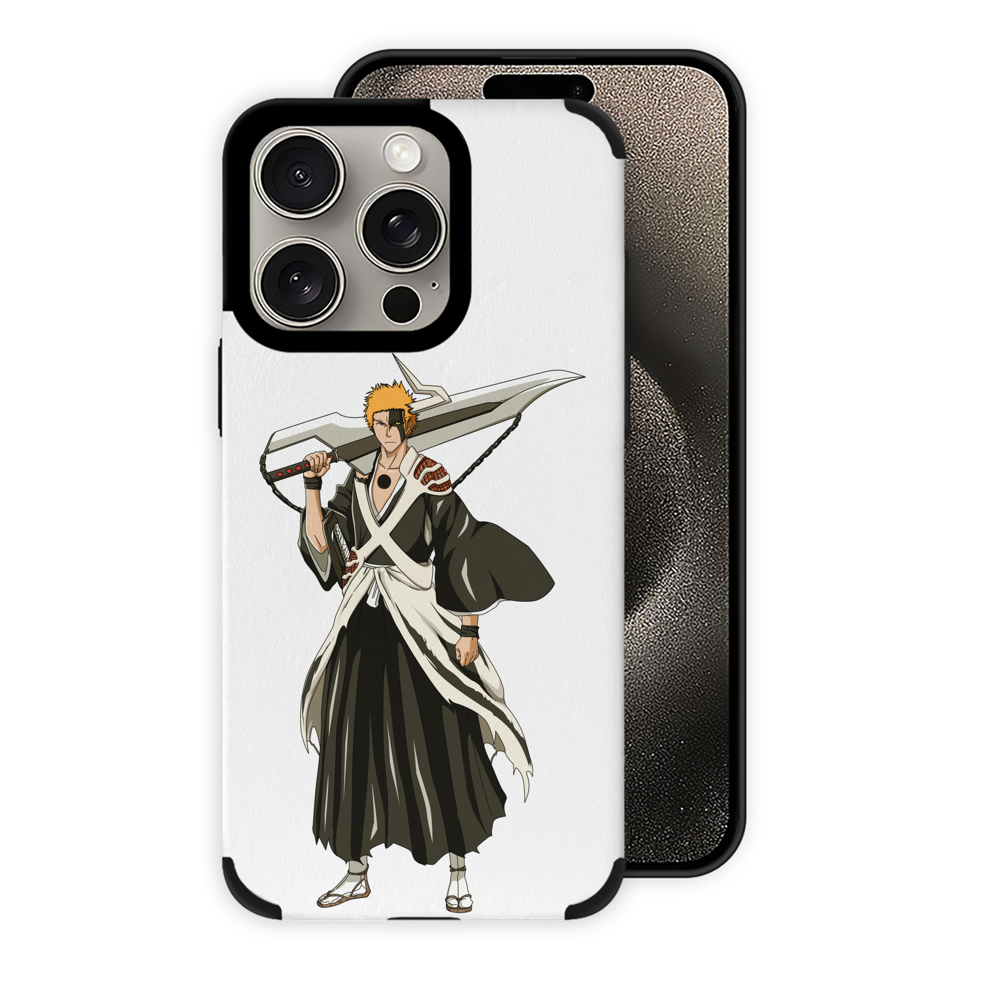 ブリーチ 黒崎一護（くろさき いちご）BLEACH Kurosaki Ichigo 【iPhone15ProMax対応】 PUレザー スマホケース 耐衝撃＆黄変防止
