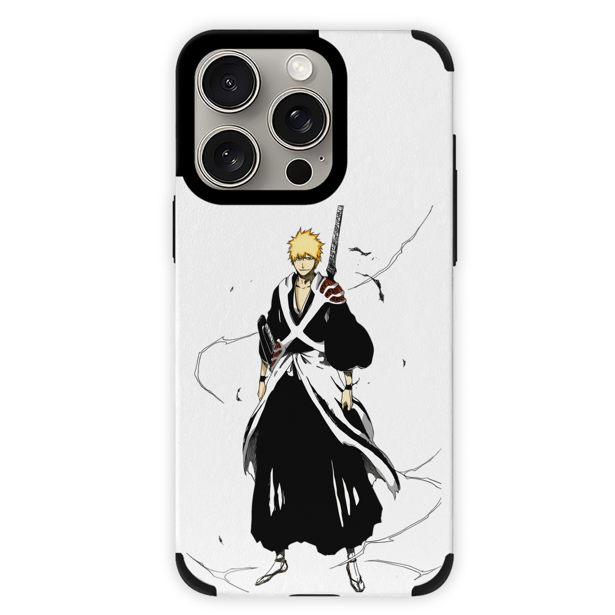 ブリーチ 黒崎一護（くろさき いちご）BLEACH Kurosaki Ichigo 【iPhone15ProMax対応】 PUレザー スマホケース 耐衝撃＆黄変防止