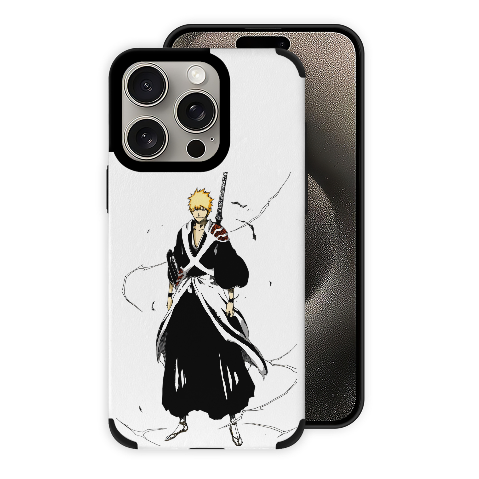 ブリーチ 黒崎一護（くろさき いちご）BLEACH Kurosaki Ichigo 【iPhone15ProMax対応】 PUレザー スマホケース 耐衝撃＆黄変防止