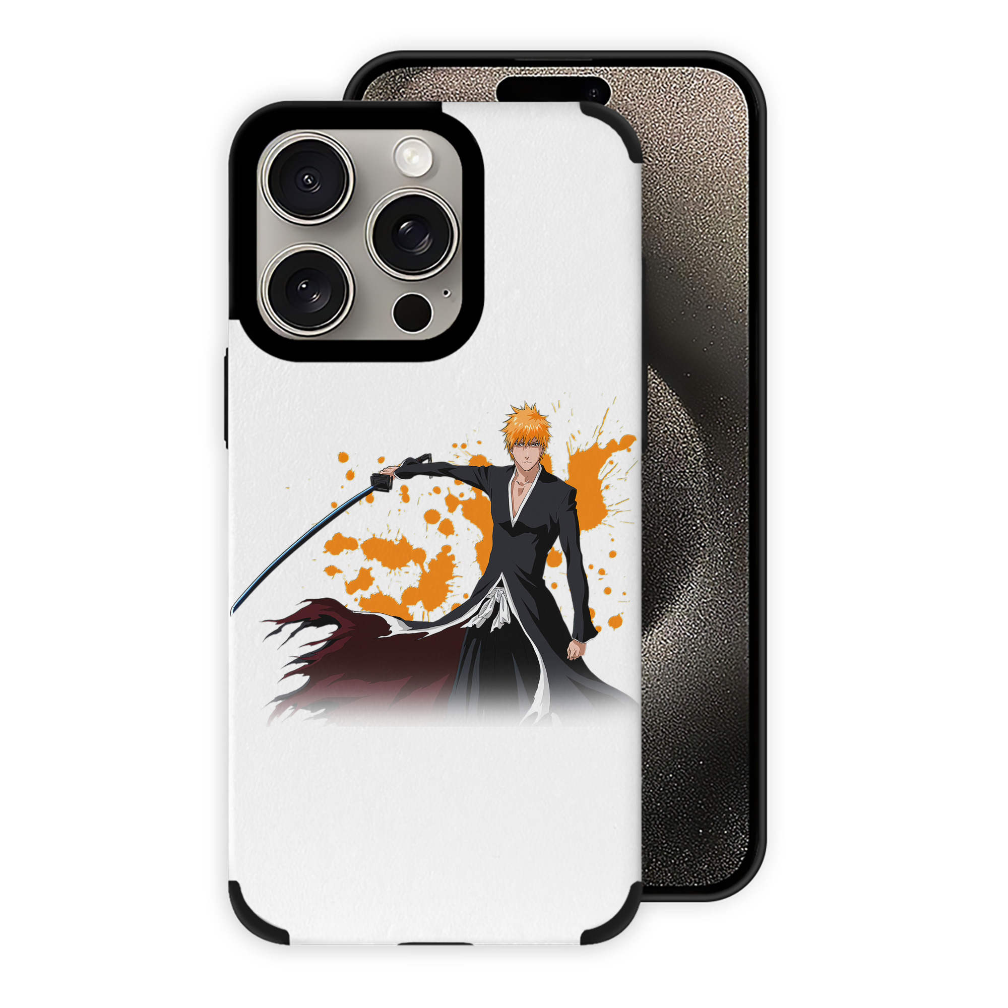 ブリーチ 黒崎一護（くろさき いちご）BLEACH Kurosaki Ichigo 【iPhone15ProMax対応】 PUレザー スマホケース 耐衝撃＆黄変防止
