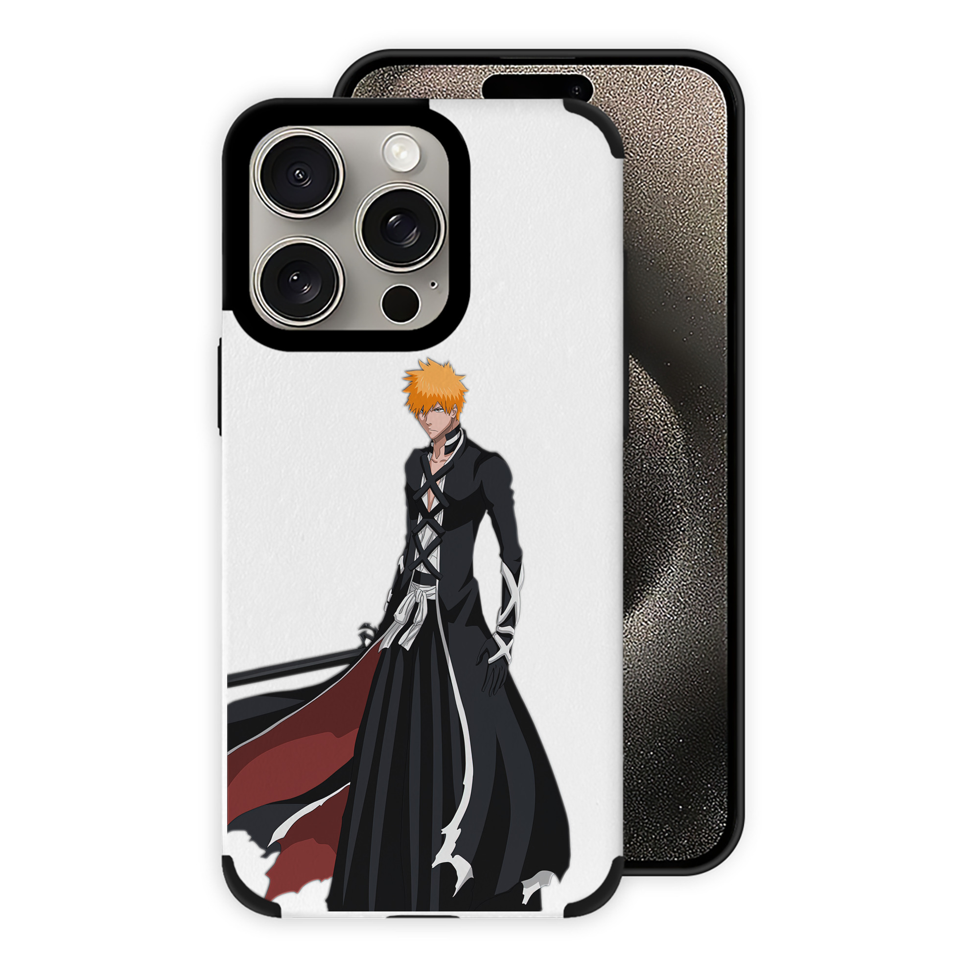ブリーチ 黒崎一護（くろさき いちご）BLEACH Kurosaki Ichigo 【iPhone15ProMax対応】 PUレザー スマホケース 耐衝撃＆黄変防止
