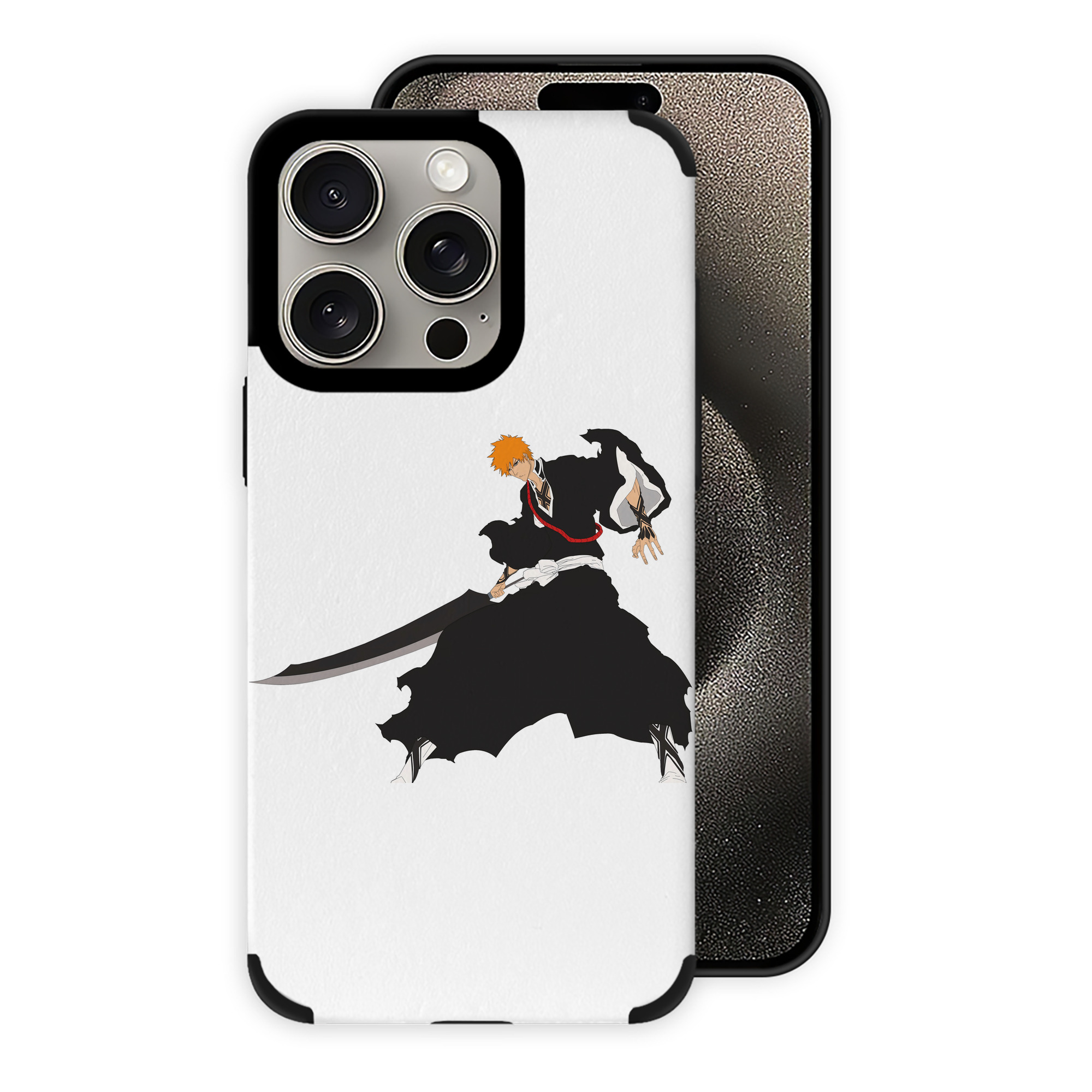 （画像用） ブリーチ 黒崎一護（くろさき いちご）BLEACH Kurosaki Ichigo 【iPhone15ProMax対応】 PUレザー スマホケース 耐衝撃＆黄変防止